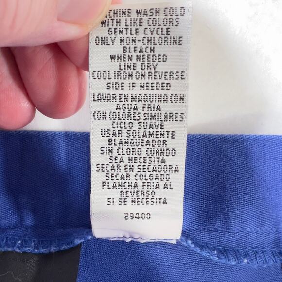 Sag Harbor Sport Casual Pant Woman's 18W Royal Blue w/ All-over Parrots Stretch - Picture 11 of 12